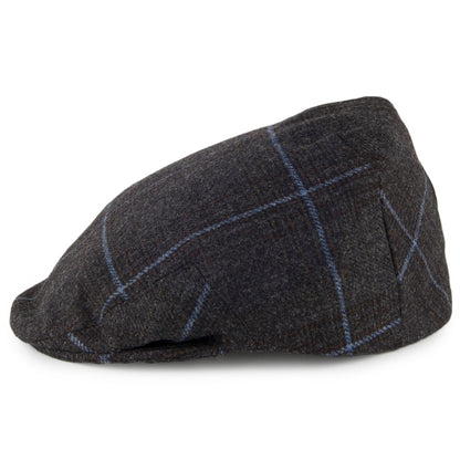 Gorra plana Kinloch Saxony de Tweed de Olney - Antracita-Azul