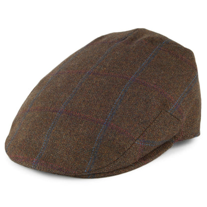Gorra plana Kinloch Saxony de Tweed de Olney - Verde Oliva