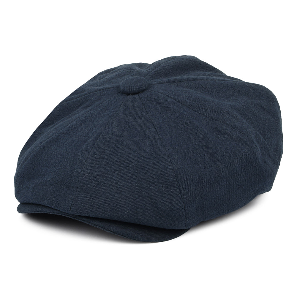 Gorra Newsboy Alfie de lino grueso de Christys - Azul Marino