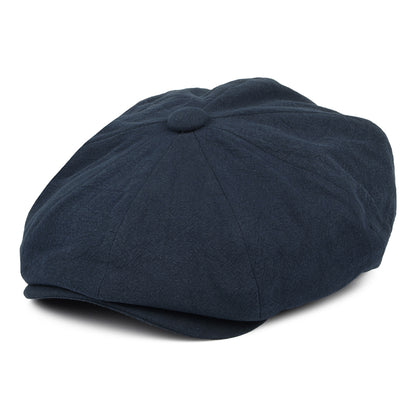 Gorra Newsboy Alfie de lino grueso de Christys - Azul Marino
