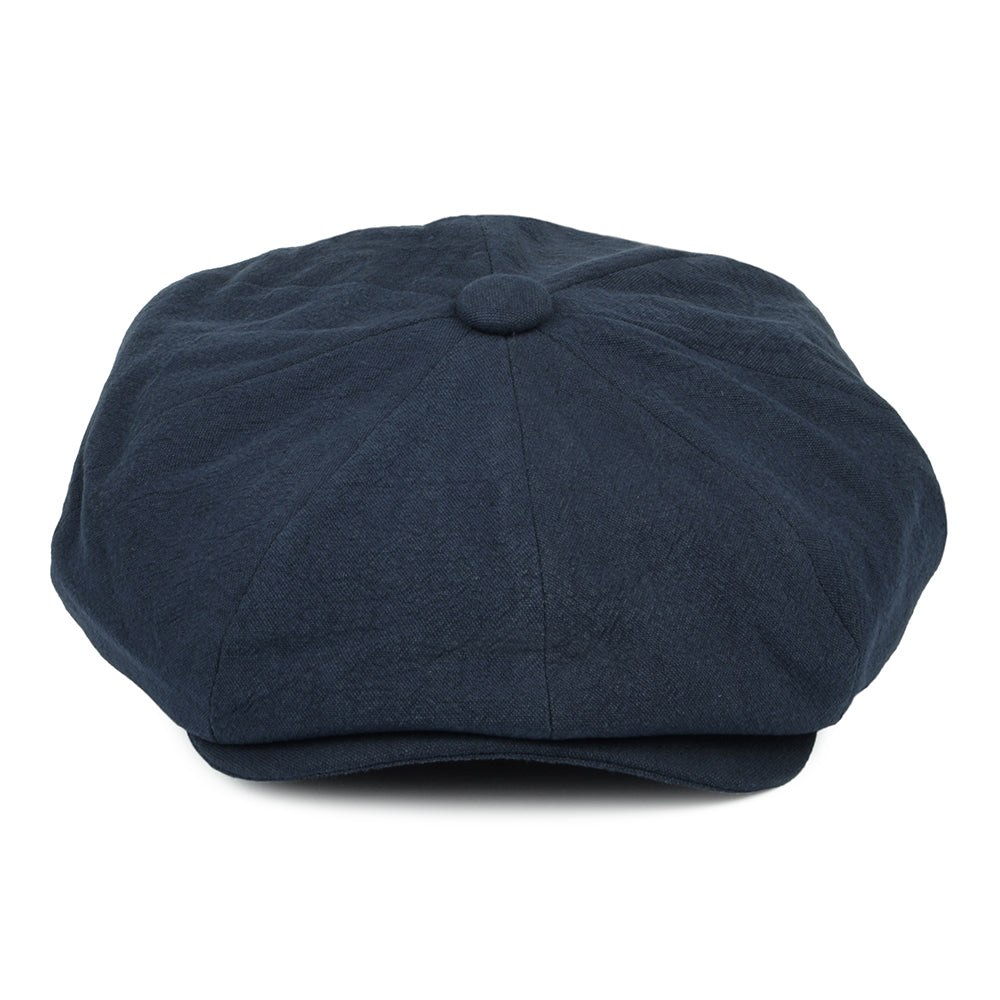 Gorra Newsboy Alfie de lino grueso de Christys - Azul Marino