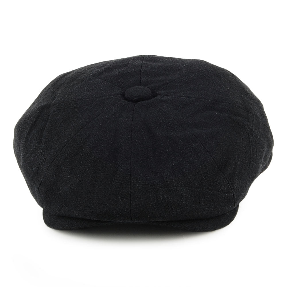 Gorra Newsboy Alfie de lino grueso de Christys - Negro