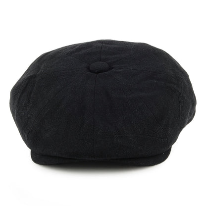 Gorra Newsboy Alfie de lino grueso de Christys - Negro