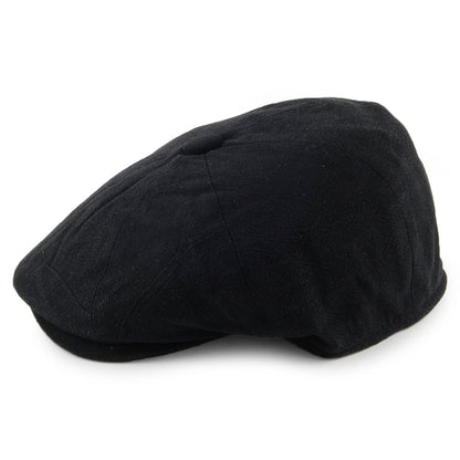 Gorra Newsboy Alfie de lino grueso de Christys - Negro