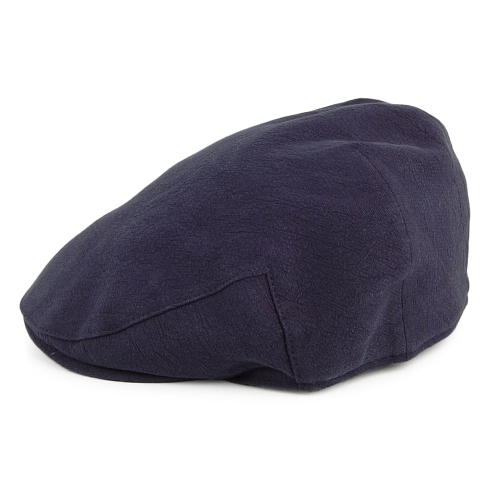 Gorra plana Skye Balmoral de lino grueso de Christys - Azul Marino