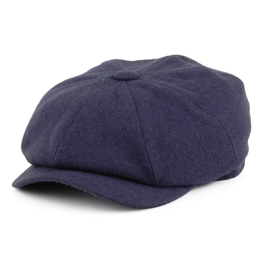 Gorra Newsboy Joshua Ellis de lana satinada de Christys - Azul Marino