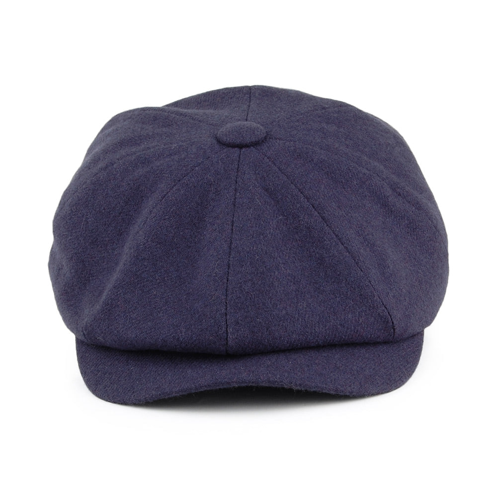 Gorra Newsboy Joshua Ellis de lana satinada de Christys - Azul Marino
