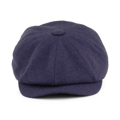 Gorra Newsboy Joshua Ellis de lana satinada de Christys - Azul Marino