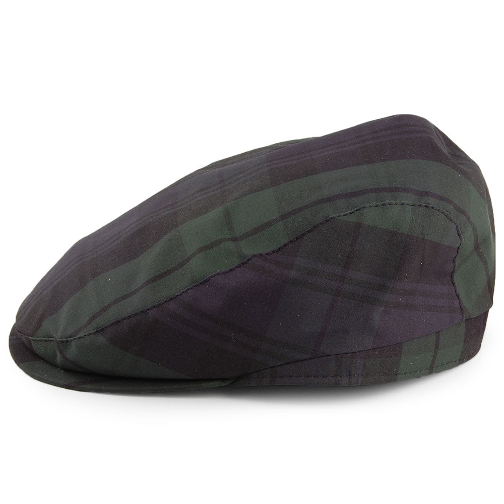 Gorra plana British Millerain de algodón encerado de City Sport - Azul Marino-Verde