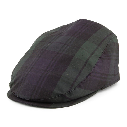 Gorra plana British Millerain de algodón encerado de City Sport - Azul Marino-Verde