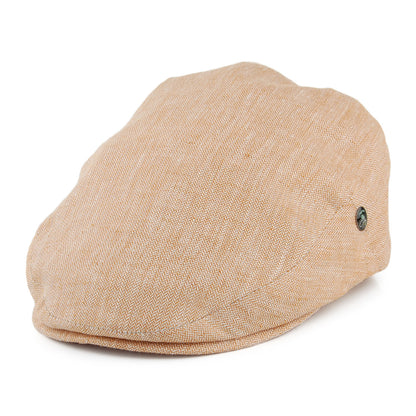 Gorra plana de lino diseño de micro espiga de City Sport - Ocre
