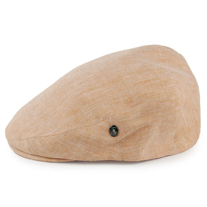 Gorra plana de lino diseño de micro espiga de City Sport - Ocre