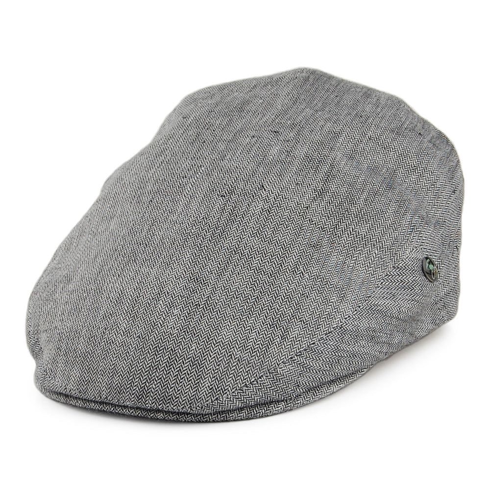 Gorra plana de lino diseño de micro espiga de City Sport - Negro