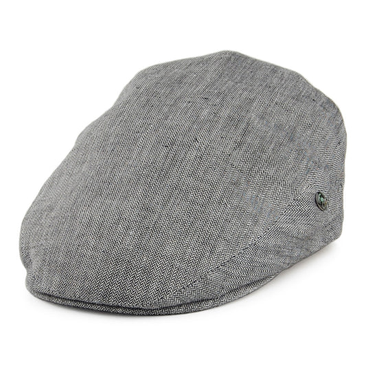 Gorra plana de lino diseño de micro espiga de City Sport - Negro