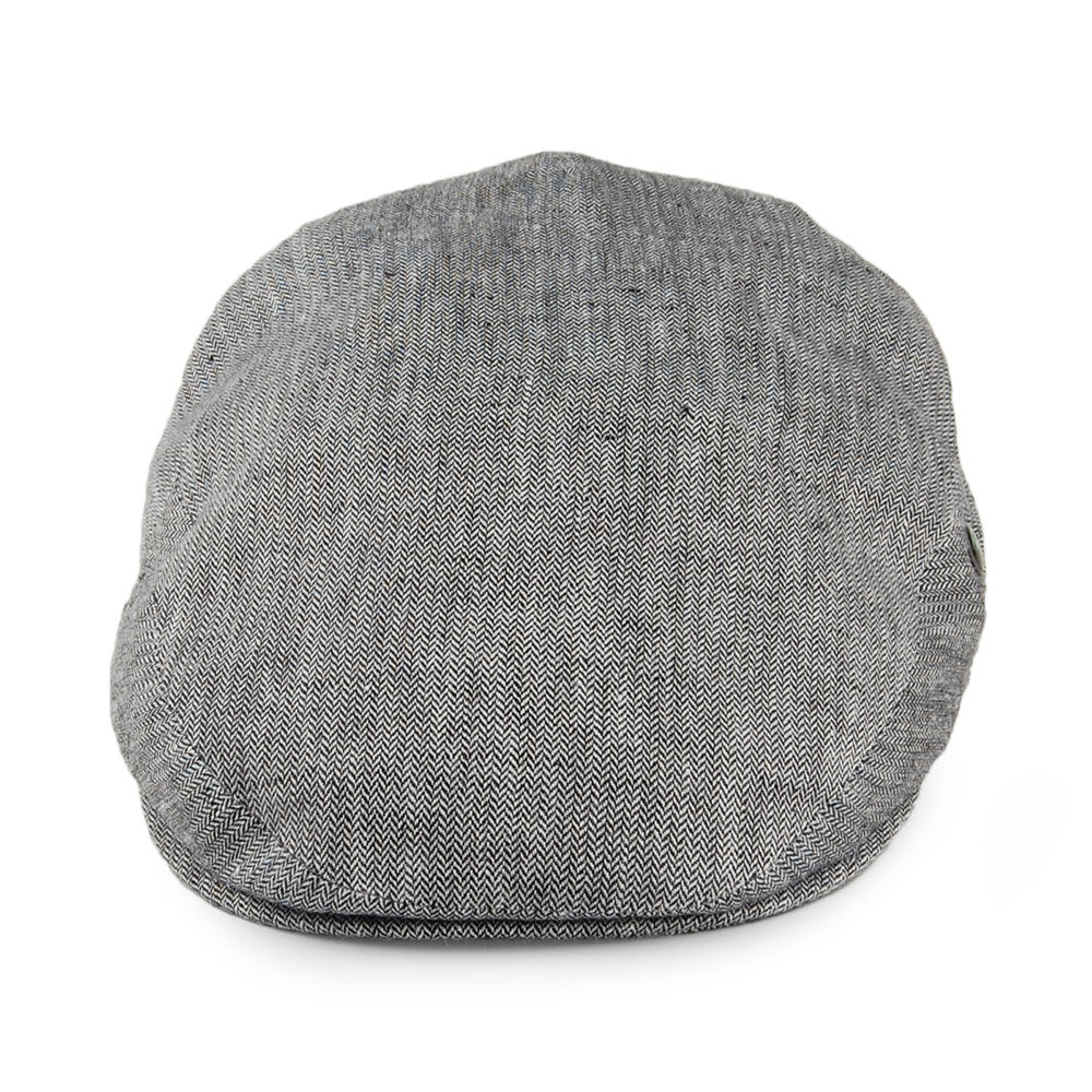 Gorra plana de lino diseño de micro espiga de City Sport - Negro