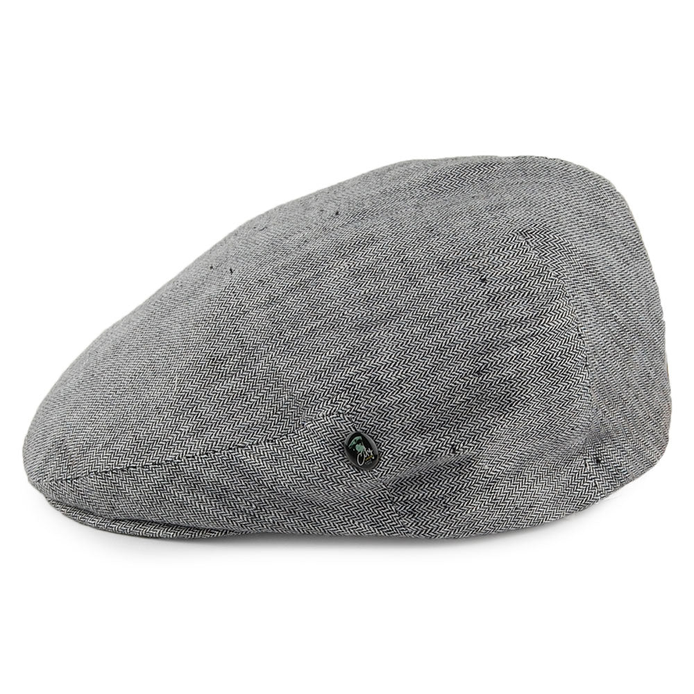 Gorra plana de lino diseño de micro espiga de City Sport - Negro