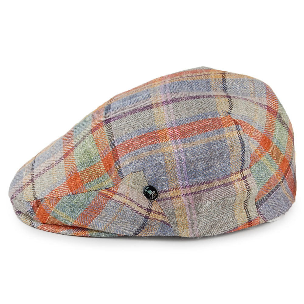 Gorra plana Pastel a cuadros con diseño de espiga de City Sport - Multicolor