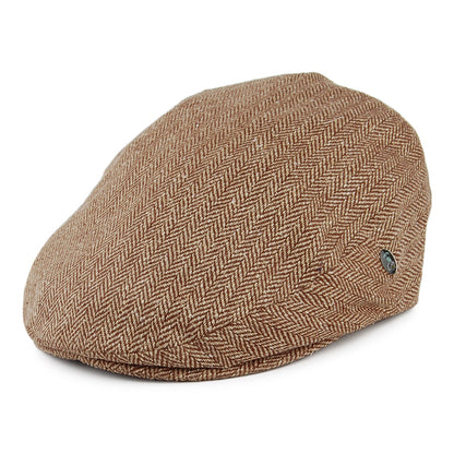 Gorra plana de seda pura diseño de espiga de City Sport - Marrón-Beige Arena