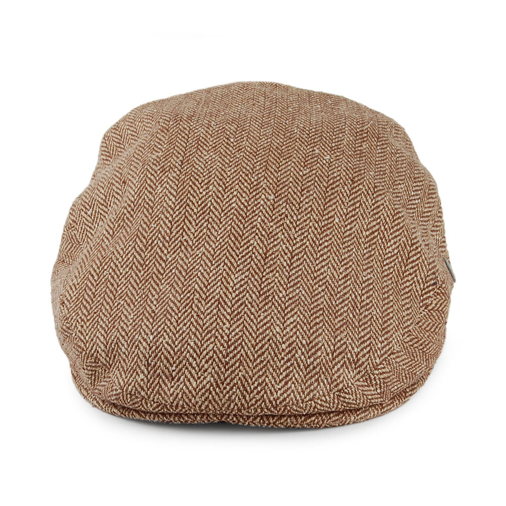 Gorra plana de seda pura diseño de espiga de City Sport - Marrón-Beige Arena
