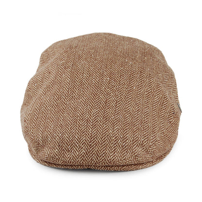 Gorra plana de seda pura diseño de espiga de City Sport - Marrón-Beige Arena
