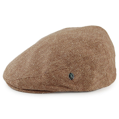 Gorra plana de seda pura diseño de espiga de City Sport - Marrón-Beige Arena