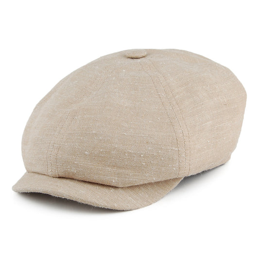 Gorra Newsboy 6 paneles de lino y seda de Stetson - Natural