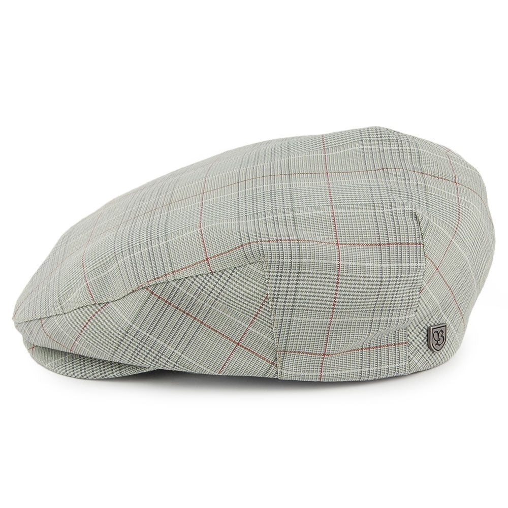 Gorra plana Hooligan a cuadros de Brixton - Gris-Verde Salvia