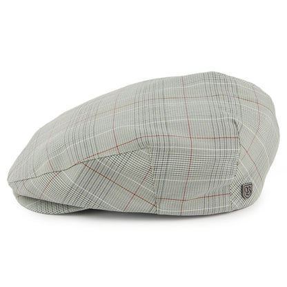 Gorra plana Hooligan a cuadros de Brixton - Gris-Verde Salvia