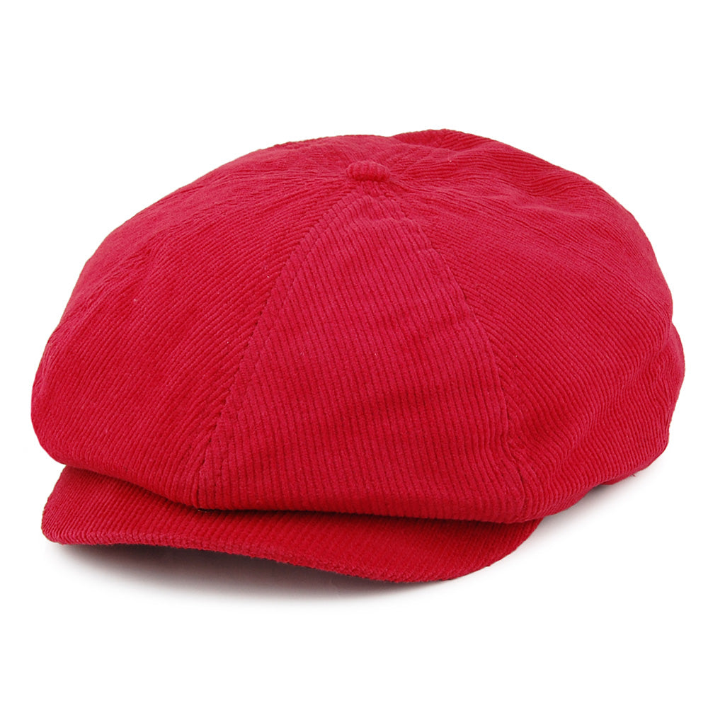 Gorra Newsboy Brood de pana de Brixton - Rojo Cereza