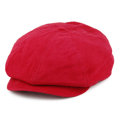 Gorra Newsboy Brood de pana de Brixton - Rojo Cereza