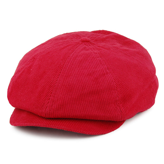 Gorra Newsboy Brood de pana de Brixton - Rojo Cereza