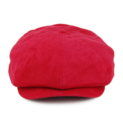 Gorra Newsboy Brood de pana de Brixton - Rojo Cereza