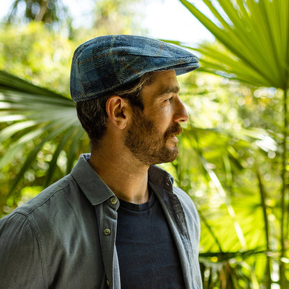 Gorra plana Bay River de HARRIS TWEED de Jaxon & James - Azul Marino