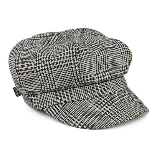 Gorra Newsboy Boy Meets Girl cuadros escoceses de Betmar - Negro-Blanco
