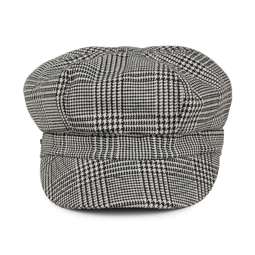 Gorra Newsboy Boy Meets Girl cuadros escoceses de Betmar - Negro-Blanco