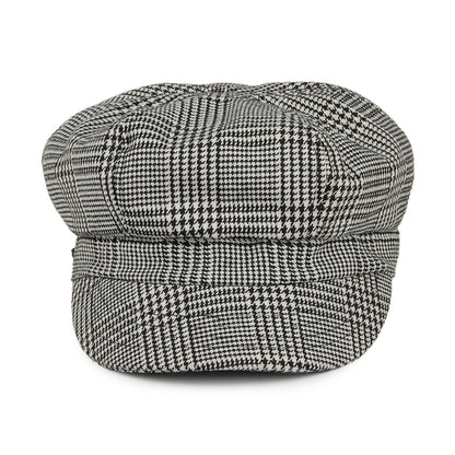 Gorra Newsboy Boy Meets Girl cuadros escoceses de Betmar - Negro-Blanco