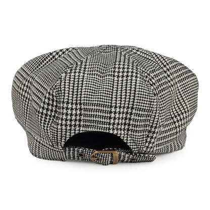 Gorra Newsboy Boy Meets Girl cuadros escoceses de Betmar - Negro-Blanco