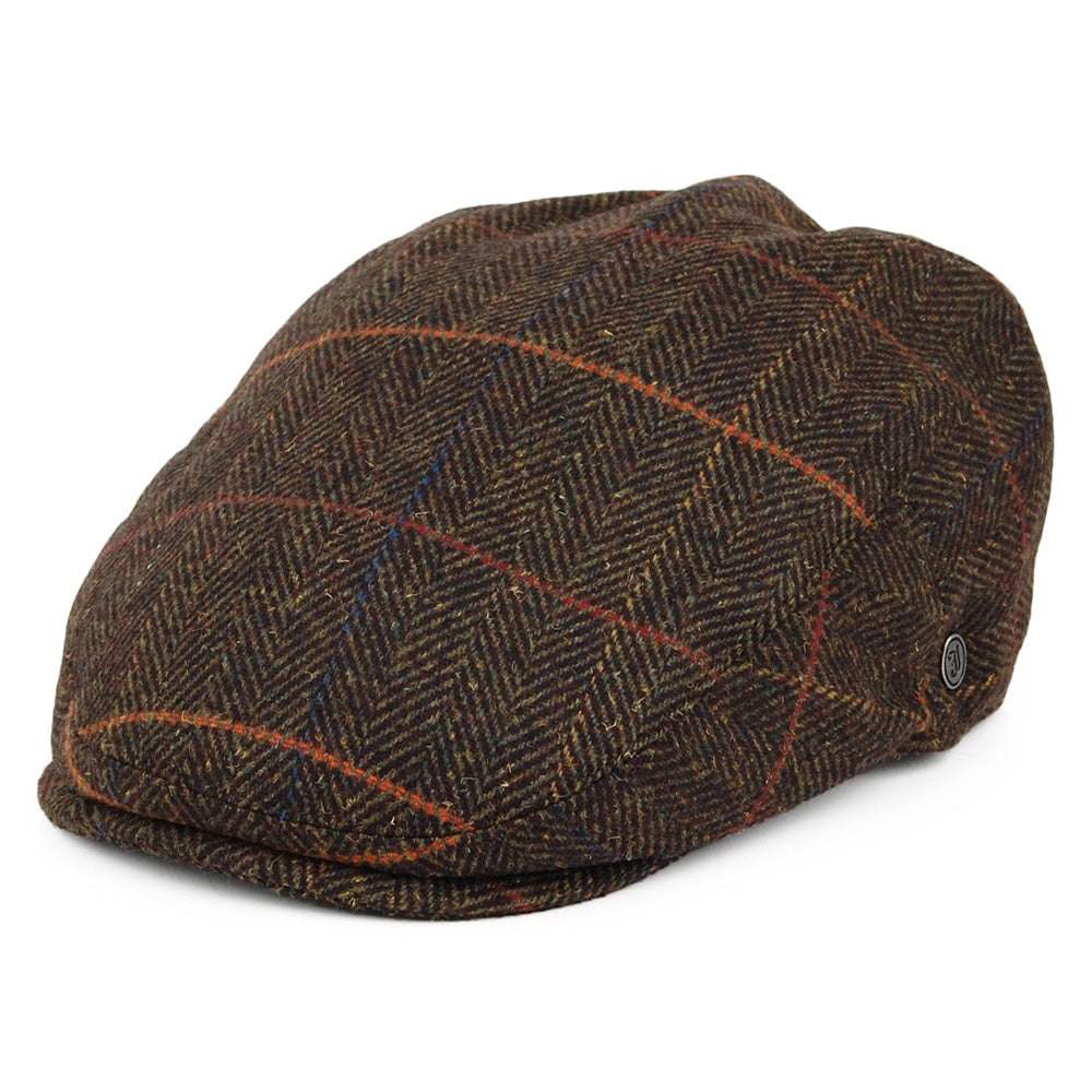 Gorra plana Glasgow a cuadros de Jaxon & James - Verde Oliva