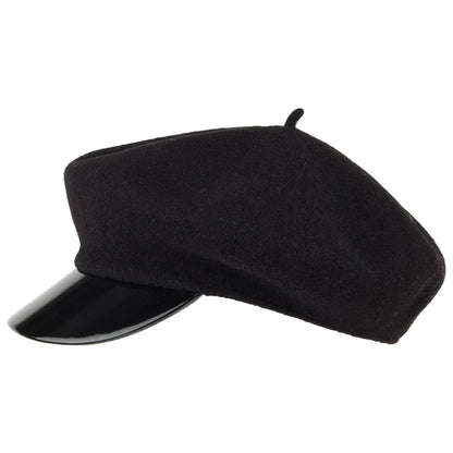 Gorra Baker Boy de lana de Seeberger - Negro