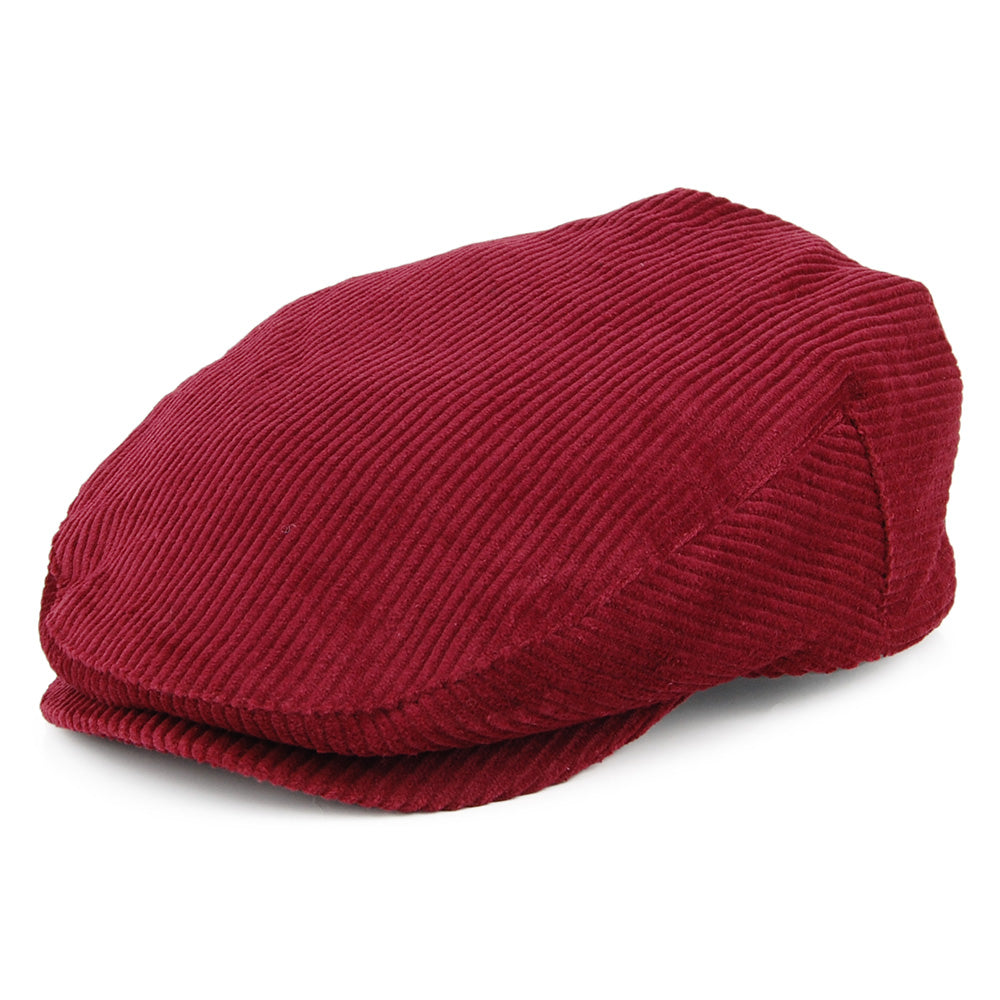 Gorra plana Hooligan de pana de Brixton - Rojo Cardenal
