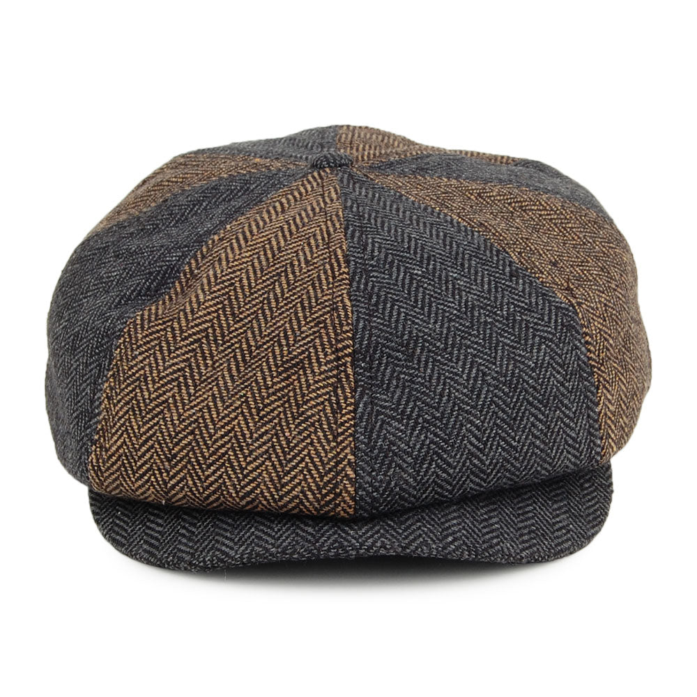 Gorra Newsboy Brood Multi-Paneles de Brixton - Marrón-Gris