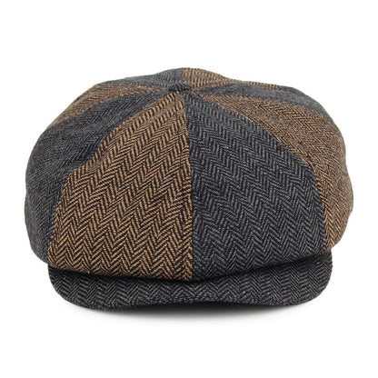 Gorra Newsboy Brood Multi-Paneles de Brixton - Marrón-Gris