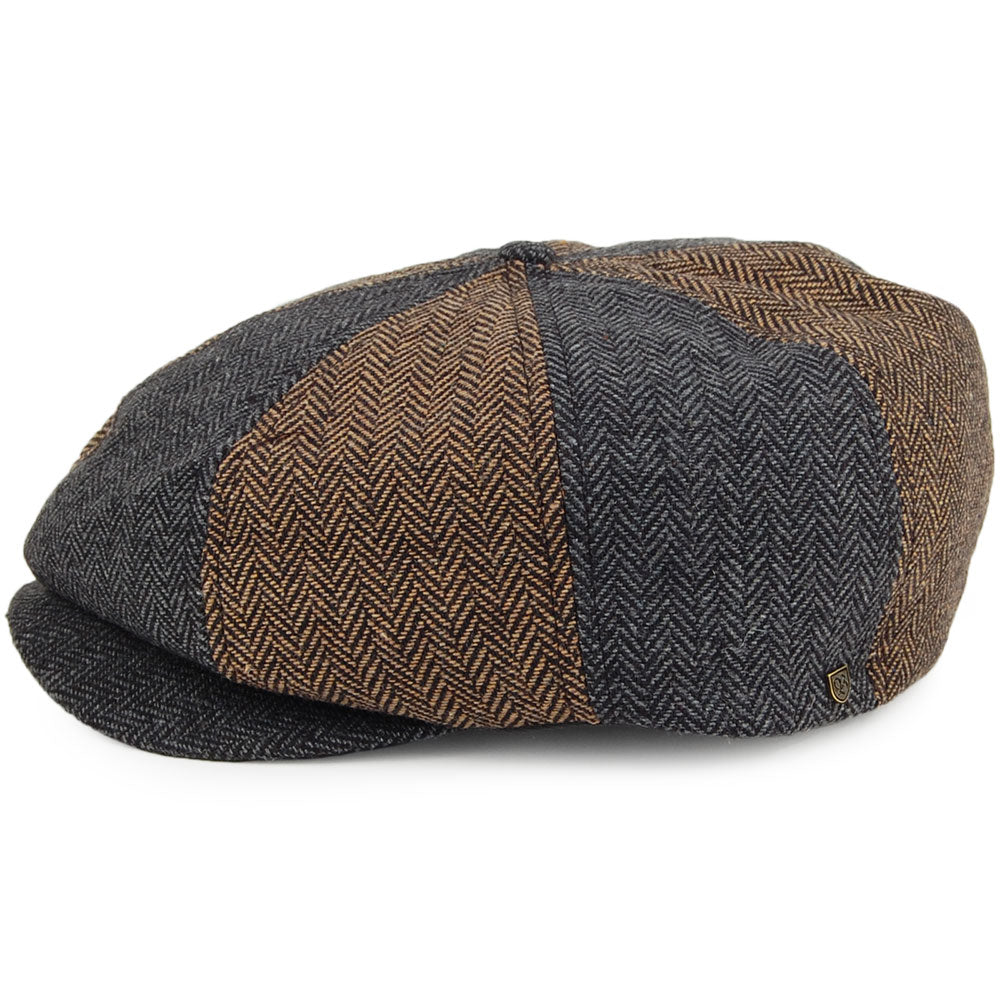 Gorra Newsboy Brood Multi-Paneles de Brixton - Marrón-Gris