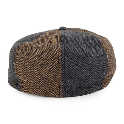Gorra Newsboy Brood Multi-Paneles de Brixton - Marrón-Gris