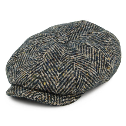 Gorra Newsboy Hatteras de lana diseño de espiga de Stetson - Verde Esmeralda