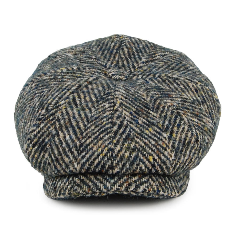 Gorra Newsboy Hatteras de lana diseño de espiga de Stetson - Verde Esmeralda