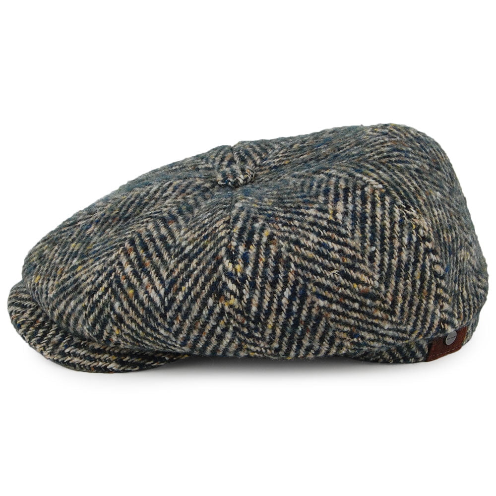 Gorra Newsboy Hatteras de lana diseño de espiga de Stetson - Verde Esmeralda