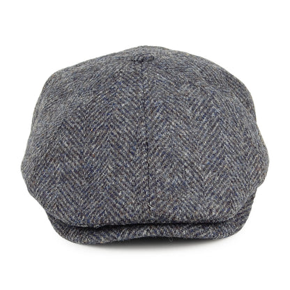 Gorra Newsboy Hudson tweed harris diseño espiga Failsworth Azul-Gris