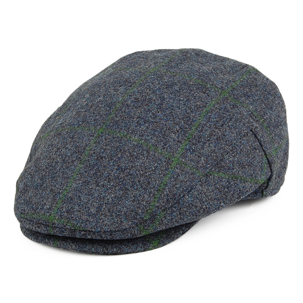 Gorra plana Impermeable a cuadros de Failsworth - Azul-Verde Musgo