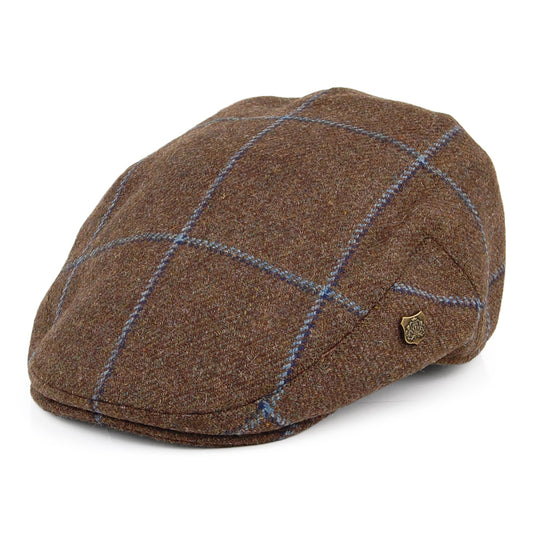 Gorra plana Gamekeeper repelente al agua a cuadros de Failsworth - Turba-Azul